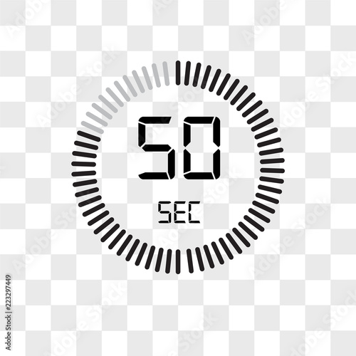 The 50 seconds vector icon isolated on transparent background, The 50 seconds logo design photo