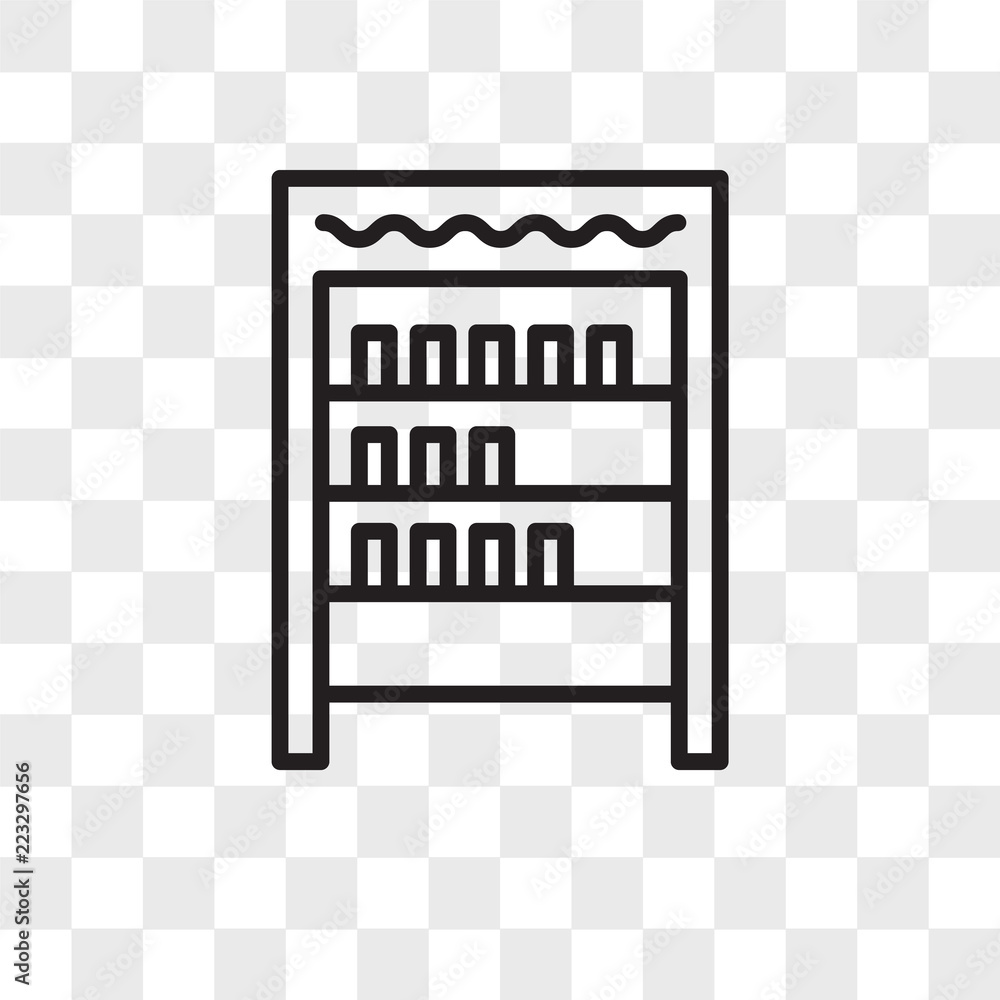 Shelf vector icon isolated on transparent background, Shelf logo design