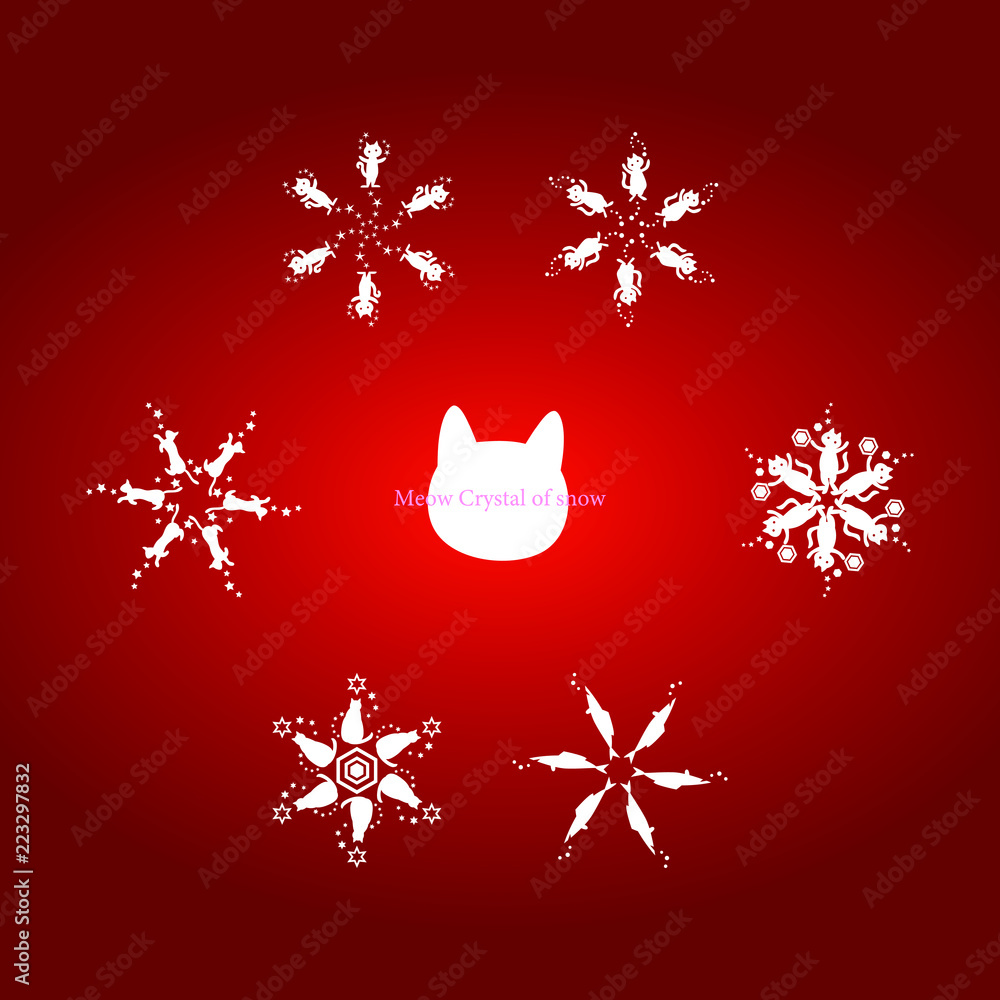 Meow Crystal Of Snow 雪の猫結晶のベクター素材 Eps Stock Vector Adobe Stock
