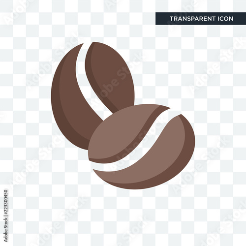 Coffee beans vector icon isolated on transparent background, Coffee beans logo design