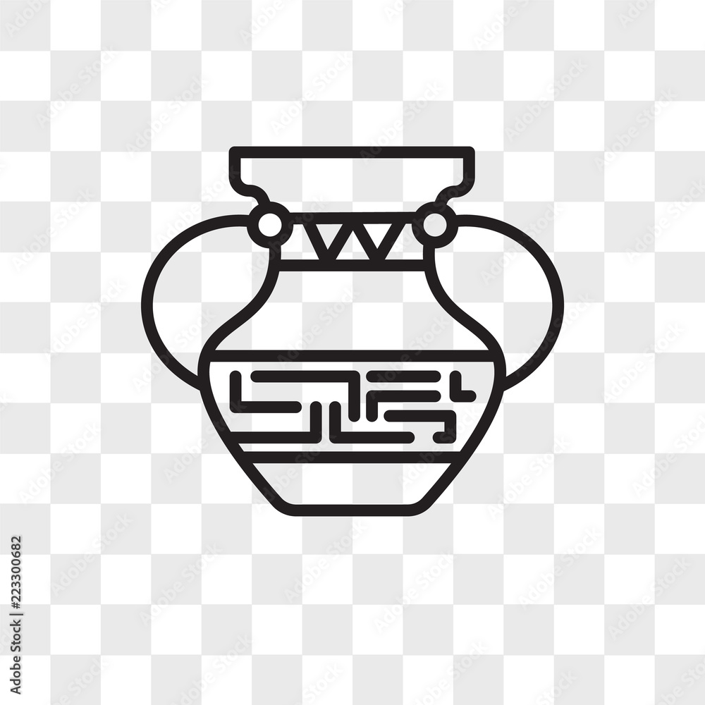 Ancient jar vector icon isolated on transparent background, Ancient jar ...