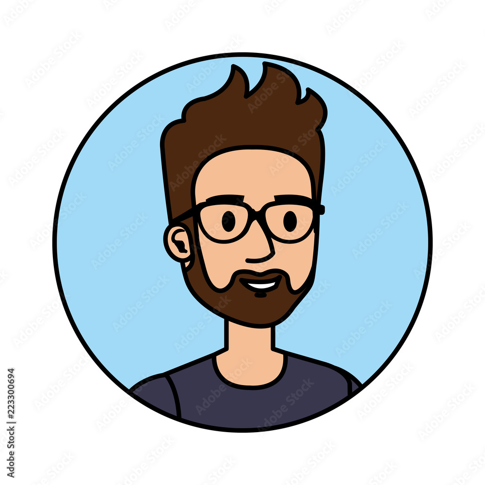 young and casual man with glasses and beard
