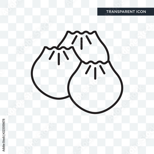 Dumpling vector icon isolated on transparent background, Dumpling logo design