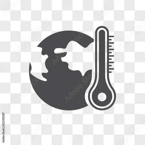 Global warming vector icon isolated on transparent background, Global warming logo design