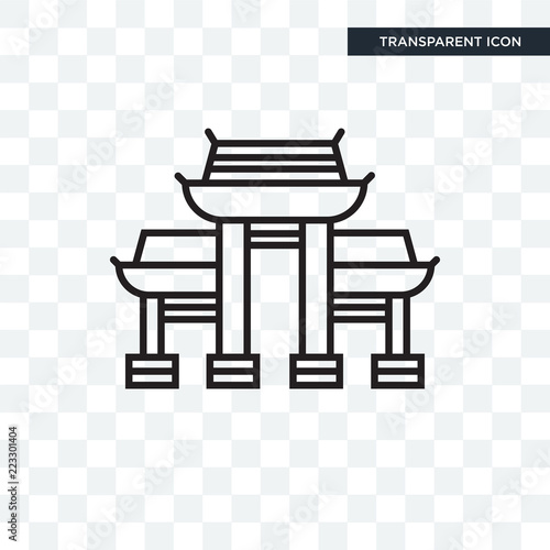 Paifang vector icon isolated on transparent background, Paifang logo design