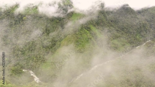 Spectacular misty rainforest on precipitous slopes near Otongachi, on the western slopes of the Ecuadorian Andes
