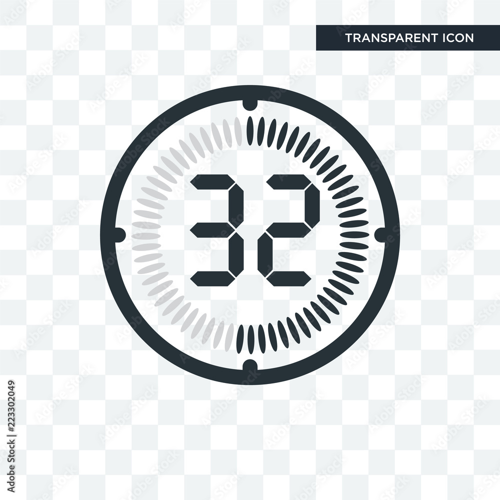 The 32 minutes vector icon isolated on transparent background, The 32 minutes logo design The 32 minutes vector icon isolated on transparent background, The 32 minutes logo design