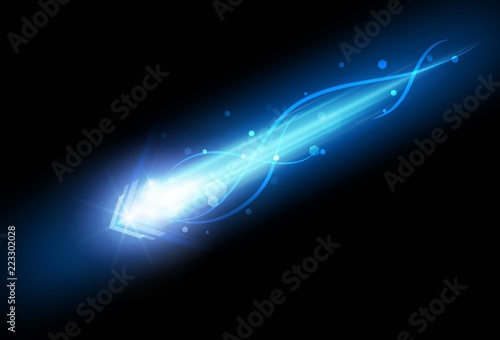 Abstract speed movement blue arrows technology communicate background, vector illustration