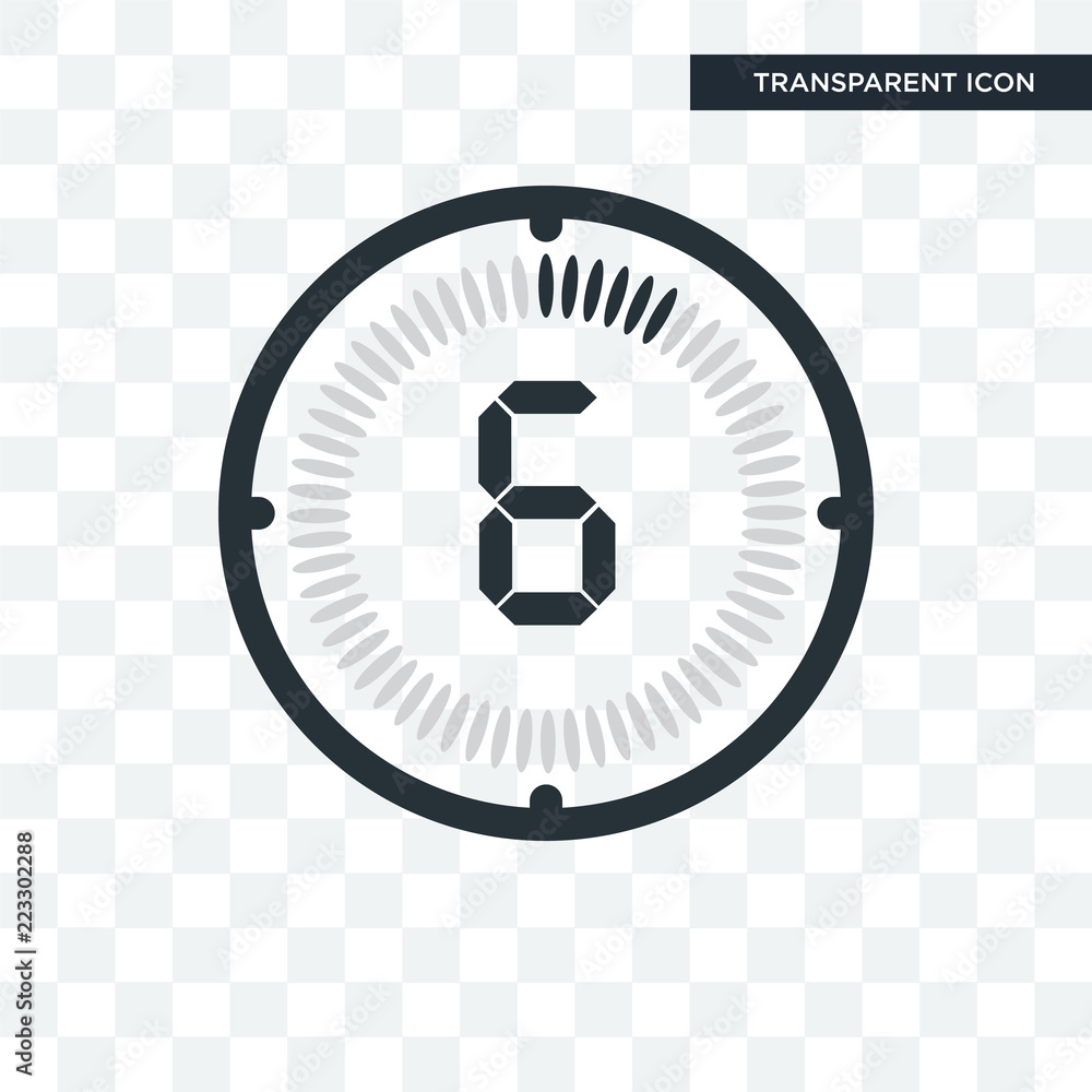 The 6 minutes vector icon isolated on transparent background, The 6 minutes logo design The 6 minutes vector icon isolated on transparent background, The 6 minutes logo design