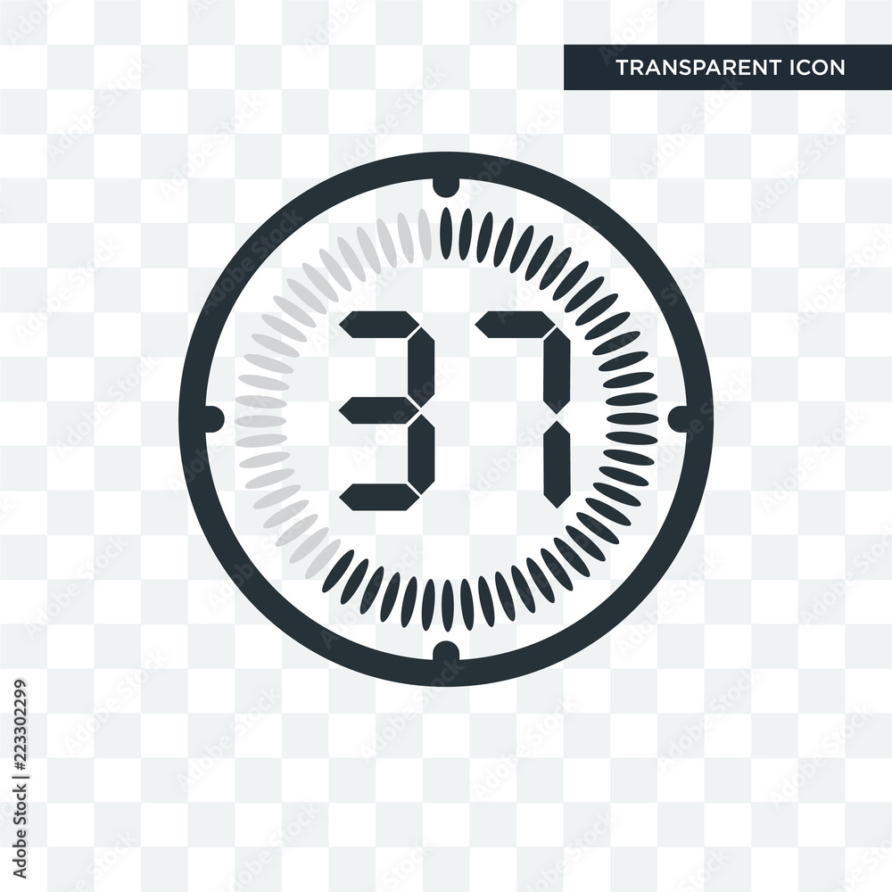 The 37 minutes vector icon isolated on transparent background, The 37 minutes logo design