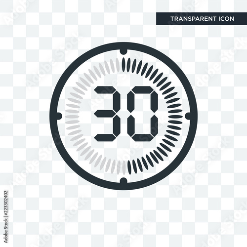 The 30 minutes vector icon isolated on transparent background, The 30 minutes logo design photo