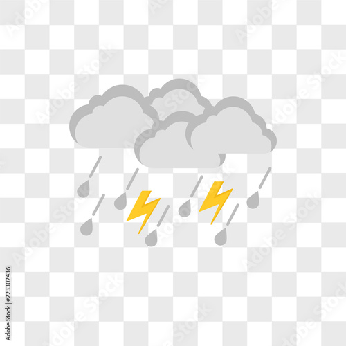 Thunderstorm vector icon isolated on transparent background, Thunderstorm logo design