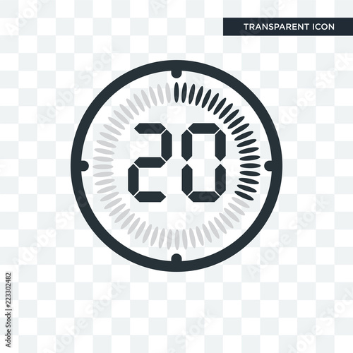 The 20 minutes vector icon isolated on transparent background, The 20 minutes logo design