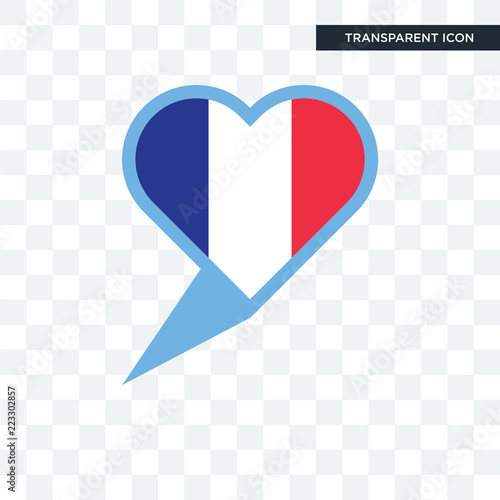 french language vector icon isolated on transparent background, french language logo design