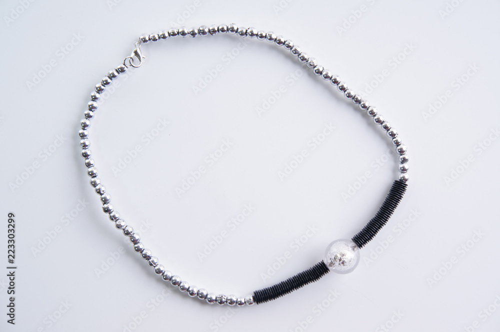 Handmade necklace on white Handmade necklace on white