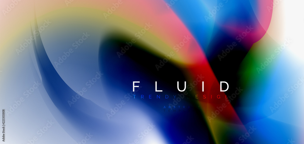 Color flowing wave, trendy liquid design template Color flowing wave, trendy liquid design template