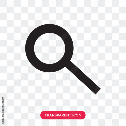 magnifying glass vector icon isolated on transparent background, magnifying glass logo design