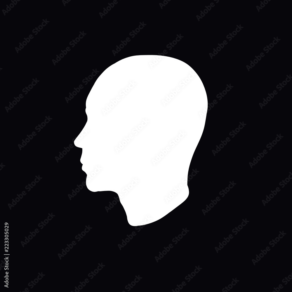 Head of a young bald handsome man, profile, silhouette Head of a young bald handsome man, profile, silhouette