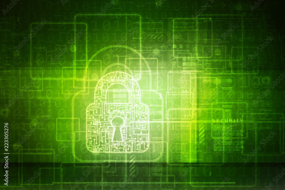 2d illustration Safety concept: Closed Padlock on digital background 2d illustration Safety concept: Closed Padlock on digital background