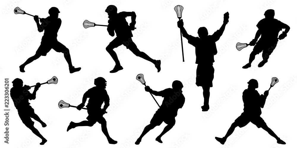 lacrosse silhouettes Stock Vector | Adobe Stock