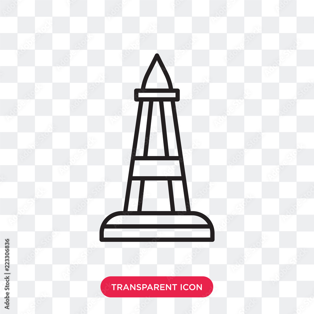 Obelisk vector icon isolated on transparent background, Obelisk logo design