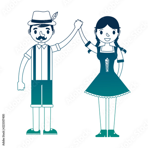german couple with typical costume
