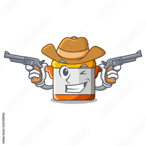 Cowboy character cartoon modern cooker for cooking