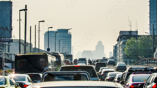 Bangkok morning rush hour haevy trafic. photo