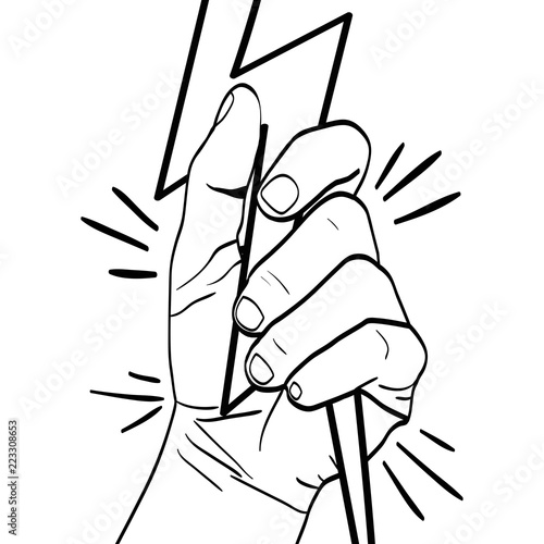 line person hand oppose with ray protest