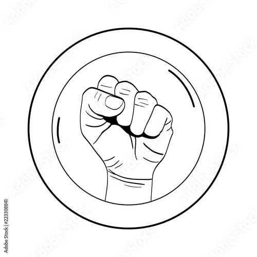 line sticker person hand oppose protest