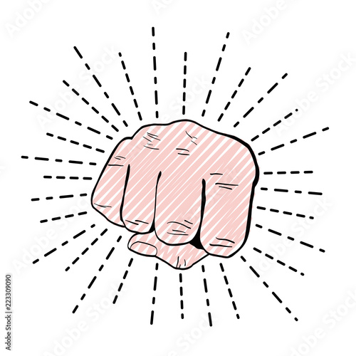 doodle person hand oppose demonstration revolution