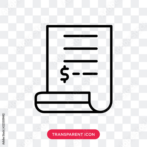Receipt vector icon isolated on transparent background, Receipt logo design