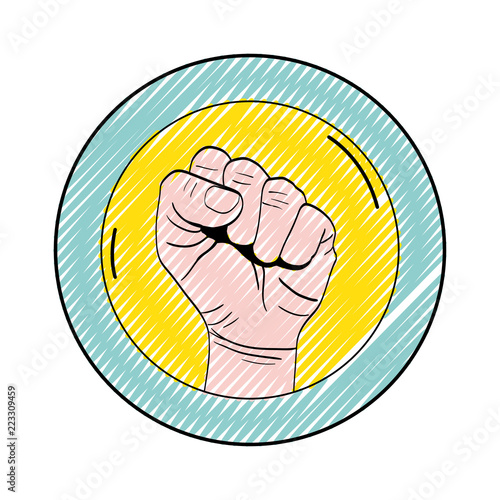 doodle sticker person hand oppose protest