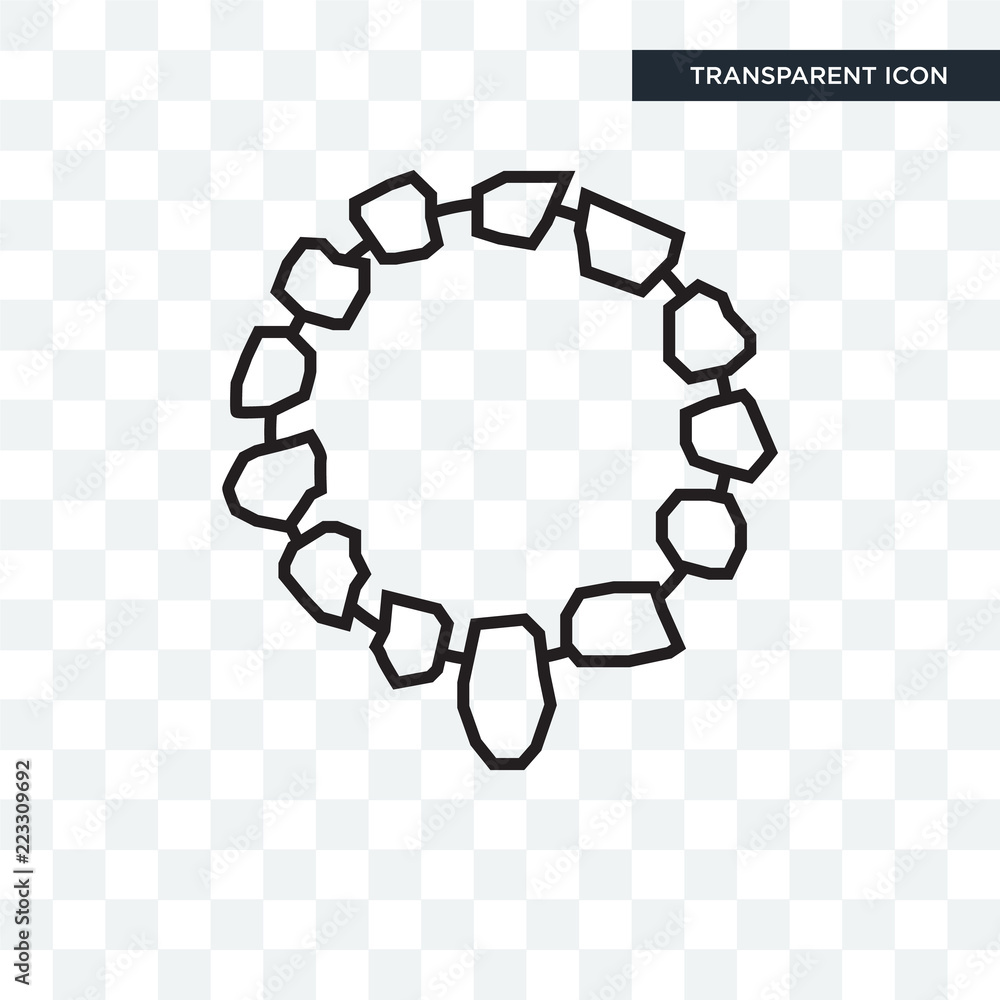 Necklace vector icon isolated on transparent background, Necklace logo