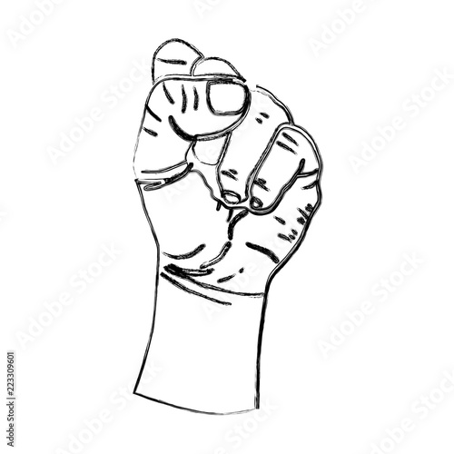 grunge hand up oppose protest demonstration