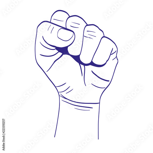 duo color person hand up oppose protest