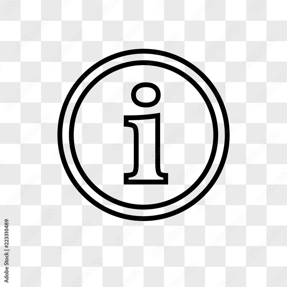 Info vector icon isolated on transparent background, Info logo design