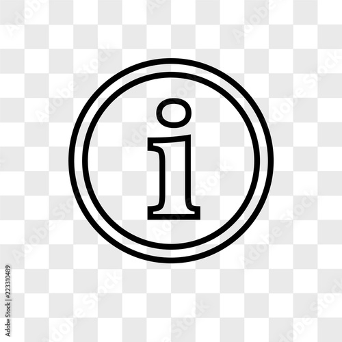 Info vector icon isolated on transparent background, Info logo design
