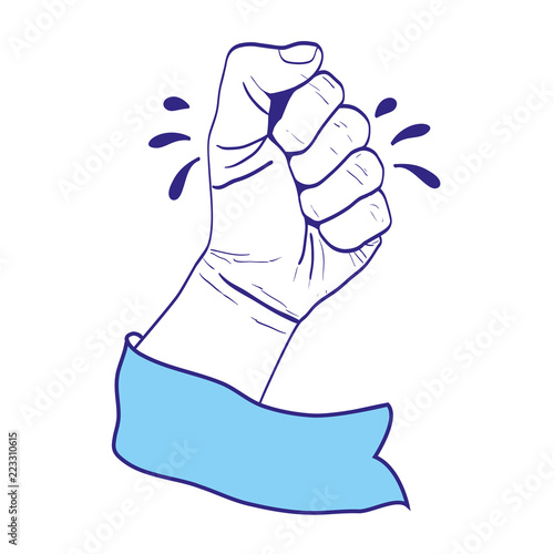 duo color person hand oppose protest with ribbon