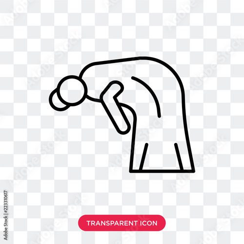 Ruku Posture vector icon isolated on transparent background, Ruku Posture logo design