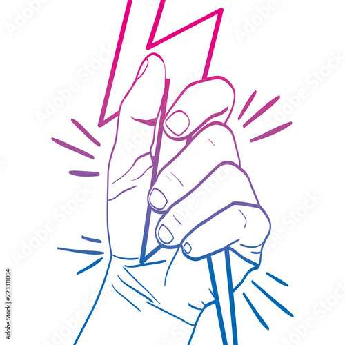 degraded line person hand oppose with ray protest