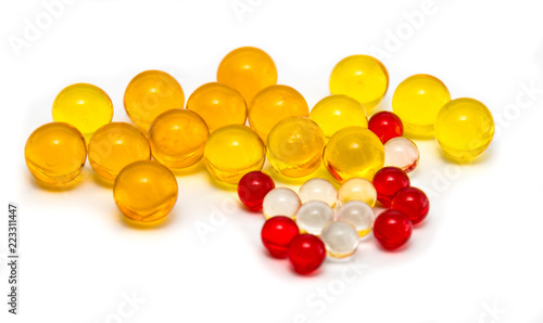 Capsule pills containing the drug, fish oil 