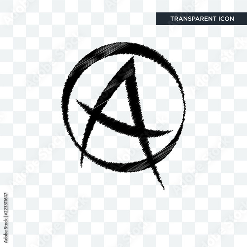 punk anarchy vector icon isolated on transparent background, punk anarchy logo design