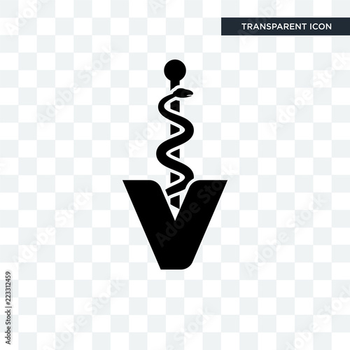veterinary caduceus vector icon isolated on transparent background, veterinary caduceus logo design