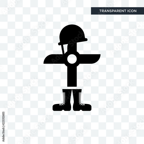 fallen soldier vector icon isolated on transparent background, fallen soldier logo design