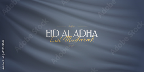 Eid Al Adha Creative line typograpghy. Feast of the Sacrifice Greeting Card.