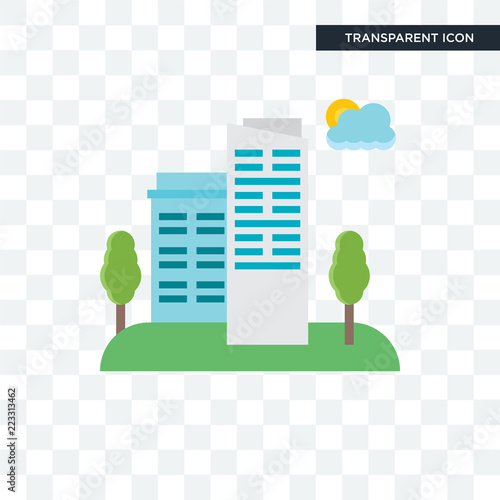 City vector icon isolated on transparent background, City logo design
