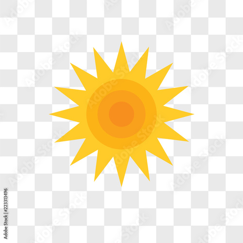 Sun vector icon isolated on transparent background, Sun logo design
