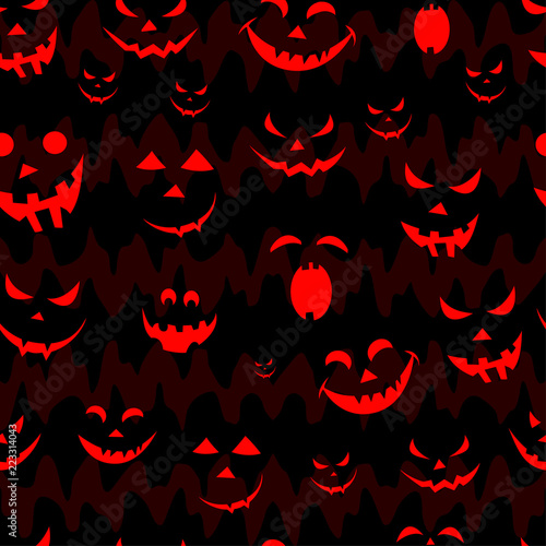 Abstract seamless pumpkin pattern for girls,boy, kids, halloween, clothes. Creative vector halloween pattern with pumpkin scary face, smile. Funny pumpkin pattern for textile and fabric. Fashion style