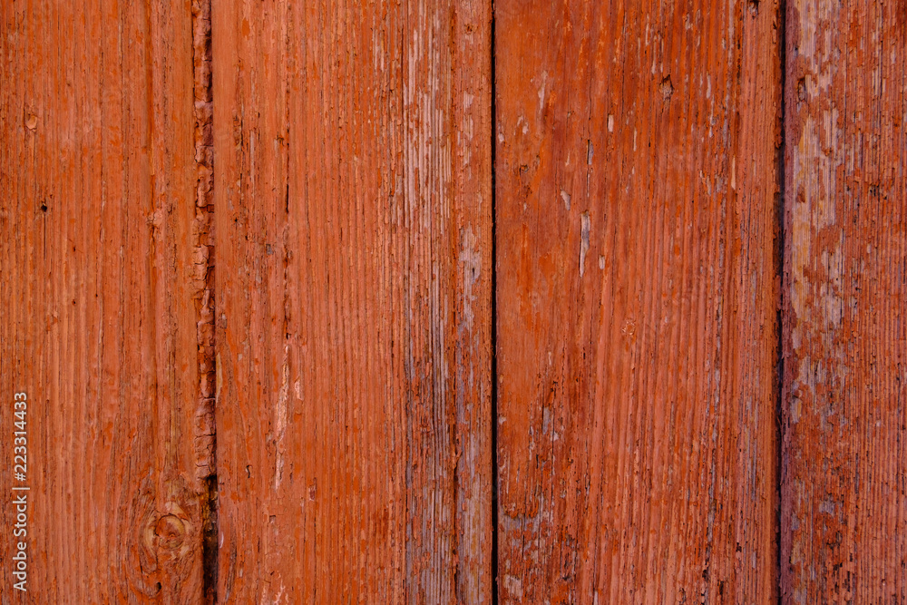 Texture, planche de bois, vieille peinture de couleur d'ocre.